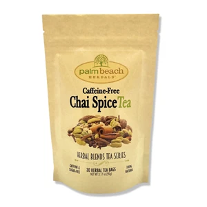 Té de hierbas Chai Spice Blend, descafeinado de Palm Beach Herbals | 30 quilates, sin cafeína - Imagen 1 de 2