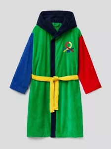 SELTEN neu + Etikett limitierte Auflage Benetton Farbblock Bademantel Ankleideraum - Bild 1 von 12