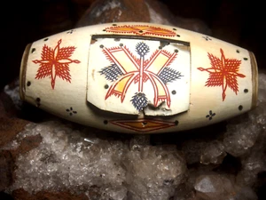 tabacologie TABATIERE EN CORNE BLONDE SNUFF BOX ART POPULAIRE Décor au trait - Picture 1 of 4