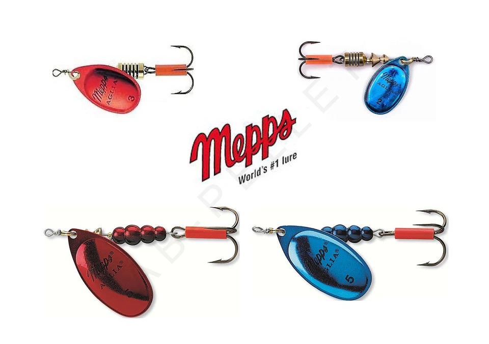 Mepps Platinum Spinner rot oder blau Größen 1 - 5 Platinum