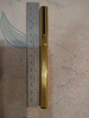 Caneta esferográfica Dunhill folheada a ouro Alemanha  - Imagem 1 de 4