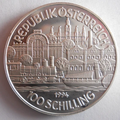 1994 AUSTRIA 100 SCHILLING - AU/UNC - Excellent Silver Coin - Lot #n24 - Image 1 of 2