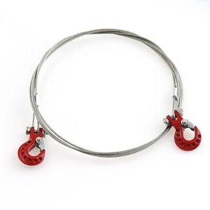 Realistic RC Crawler Tow Hook with Steel Cable - Compatible with SCX10 D90 D110 - Picture 1 of 12
