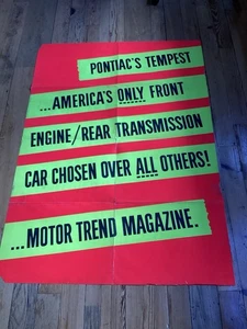Vintage Pontiac Tempest Ad. Advertisement Poster Dealer 57 X 41 1960’s - Picture 1 of 12