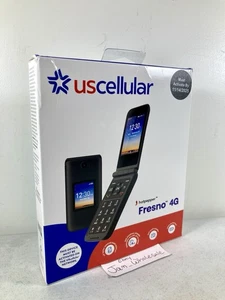 Locked To US Cellular Hotpepper Fresno 4G Black 2.8” 8GB Prepaid Flip Phone NEW - Picture 1 of 2
