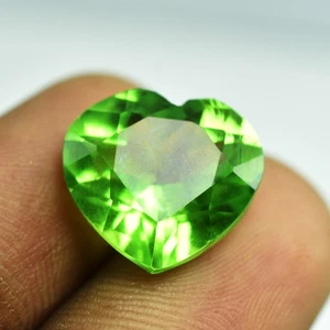 8.90 Ct Rare Green Peridot Heart Cut Flawless Loose Gemstones Certified - Picture 1 of 7