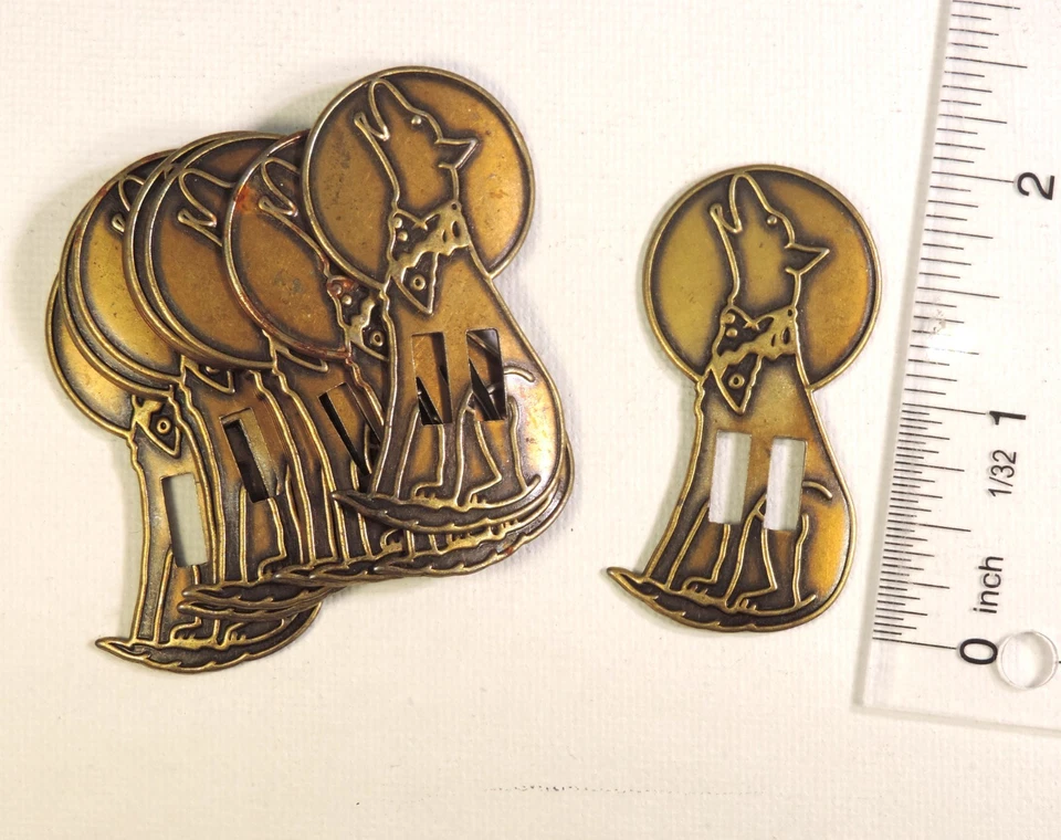 Slotted Concho Leathercraft Southwestern Antique Gold Color Coyote 12 pack - Image 1 of 1