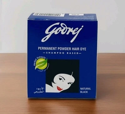 Godrej Permanent Powder Hair Dye Herbal Extracts Natural Black For U & Him ✅ - Image 1 of 2