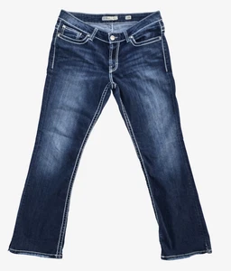 BKE Payton Bootcut Jeans Damen Größe 32Rx31,5 Blau Mid Rise Distressed *Siehe Hinweis* - Bild 1 von 10