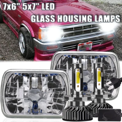 Par de faros LED 5x7 7x6" haz alto/bajo para Mazda B2200 B2600 B2000 RX-7 GLC NUEVO Foto 1 de 4