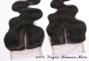 100% VERGINE PERUVIANA VERA REMY CAPELLI UMANI CHIUSURA PIZZO 4x4" grado 5A - Foto 1 di 8