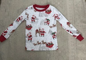Pottery Barn Kids Heritage Santa Organic Pajama Top Christmas Sz 4 - Picture 1 of 6