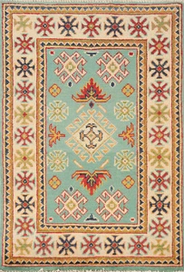 South-western Kazak Wool Accent Rug: Handmade Traditional Patterns 2x3 ft - Picture 1 of 16