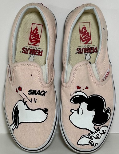 Scarpe VANS Snoppy Lucy bambino taglia 2 5 edizione limitata x slip on arachidi rosa chiaro