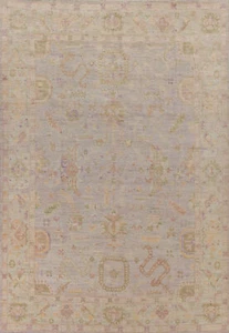Vegetable Dye All-Over Patterned Oushak Wool Handmade Rug 9x12 ft Turkish Carpet - Picture 1 of 19