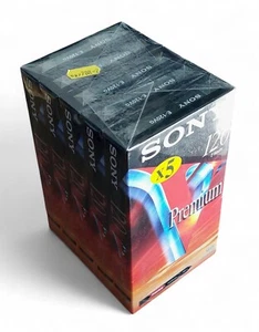SONY E-120VG Cassette VHS Premium 120 min Lot de 5 Neuve sous blister - Photo 1/4