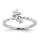 14k White Gold Diamond star bypass Diamond Ring Fine Jewelry Size7