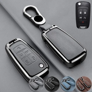 Zinc Alloy Leather Car Key Case Cover For Chevrolet Camaro Cruze Equinox Sonic - Picture 1 of 21