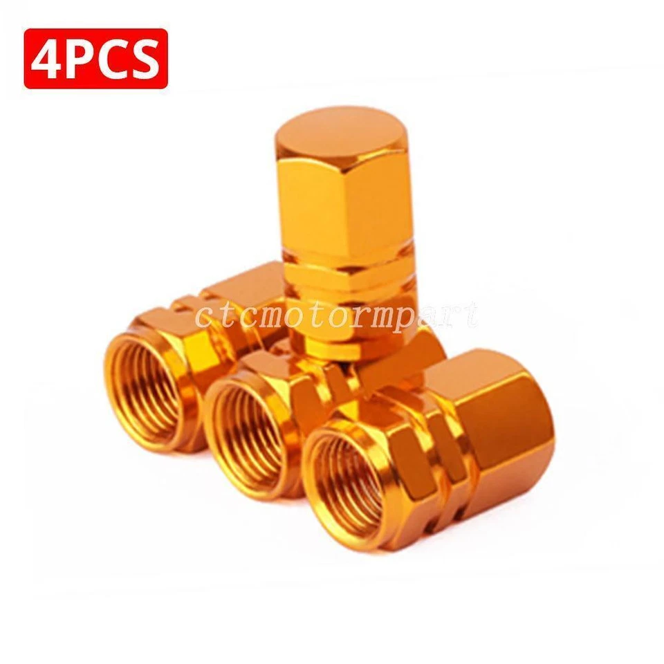 4PCS Gold Motorcycle Hexagon Tire/Wheel Air Stem Valve Caps for Harley-Davidson - Imagem 1 de 4