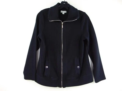 Studio Works Black Cotton Blend Full Zip Jacket Womens P M - Изображение 1 из 4