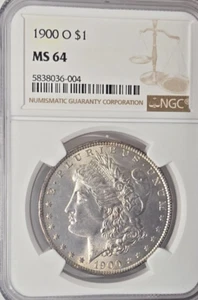 1900-0 US Morgan Silver Dollar NGC Mint State 64 (VAM-31A) - Picture 1 of 2