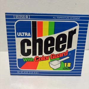Vtg RARE Ultra Cheer 1990 With Color Guard 18 Load Powder Laundry Detergent NEW - Picture 1 of 7