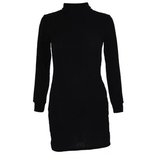 Mode Frauen Einfarbig Strickkleid Herbst Winter High Neck Pullover Langarm5038 - Bild 1 von 9