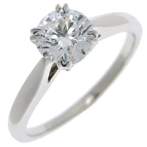 Harry Winston Solitaire 0.77ct Diamond Women's Ring, Pt950 Platinum, Size 11 - Picture 1 of 9