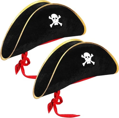 Sombrero Pirata Accesorios Pirata Sombreros para Adultos Capitán Gorras con Estampado de Calavera Foto 1 de 4