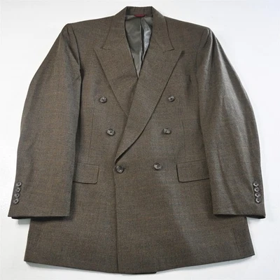 Abrigo Chaqueta Blazer De Colección Hart Schaffner Marx 41R 42R Franela Lana Doble Pecho Foto 1 de 4
