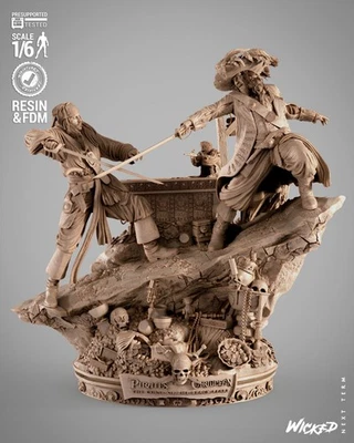 Pirati dei Caraibi Diorama stampa in resina 3d kit da assemblare e dipingere - Immagine 1 di 4