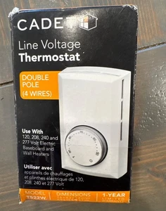 Cadet Double Pole 4-Wire Mechanical Wall Thermostat f/ Electric Baseboard T522-W - Picture 1 of 2