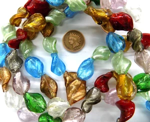 3 Strands Venetian Style Twist Lamp Beads Trade African T4316x READ DESCRIPTION - Picture 1 of 2