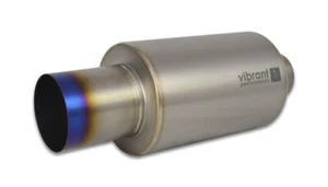 Vibrant Performance Titanium Muffler w/Straight Cut Burnt Tip 2.5in. Inlet / 2.5 - Picture 1 of 2