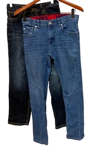 LOT- 2 Boys Slim Straight Blue Denim Jeans-Levis 511 & Urban Pipeline (Size 16) - Picture 1 of 8