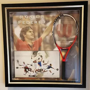 Signed & framed Roger federer's racket & signed photo - Picture 1 of 3