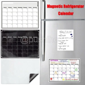 Magnetic Refrigerator Whiteboard Dry Erase Monthly Calendar Eraser Markers USA - Picture 1 of 12