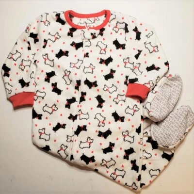 CARTER'S Niño/Niña 3T, 4T Marfil Scottie Perro Estampado Dormir Nuevo con Etiquetas Foto 1 de 2