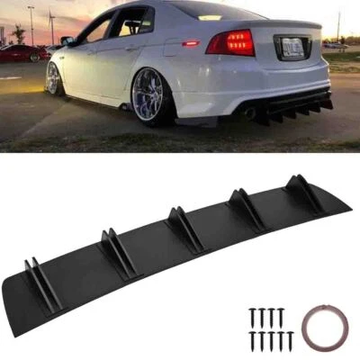 For Acura TL 1995-2014 Rear Bumper Diffuser 5 Shark Fins Spoiler Lip Splitter US Foto 1 de 4