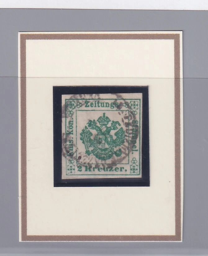 1853 Lombardo Veneto: Tax Stamp For Newspapers 2Kr. Green (N°1C) (Cat.58/91) - Image 1 of 1