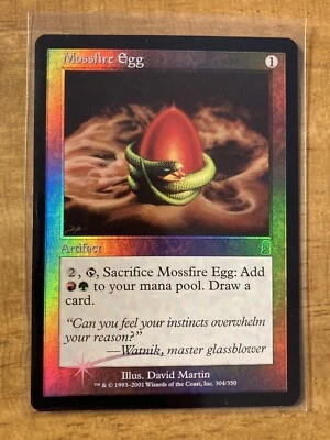 MTG✨MOSSFIRE EGG FOIL ✨Odyssey MINT Uncommon 2001 SAC/2xMANA ARTIFACT Martin Art - Image 1 of 2