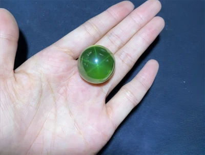 High quality Round Bead Green Star Sapphire Lab Created High hardness Loose Gems - Image 1 of 4