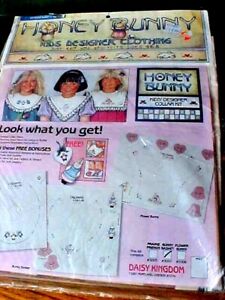 Vintage Daisy Kingdom Honey Bunny Kids Collars 1987 Fabric + Patterns, More 
