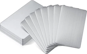 12 Pieces 304 Stainless Steel Metal Business Cards Blank Steel Card Laser Eng... - Picture 1 of 12