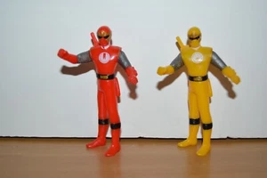 Power Rangers Ninja Storm rot & gelb Flash Rangers 3,75 Zoll Vinyl Figur Bandai - Bild 1 von 11