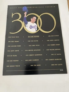 NOLAN RYAN VINTAGE 1990 300 WINS COMMEMORATIVE PROGRAM (FREE SHIPPING) - Picture 1 of 8
