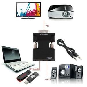 1080P HDMI Female to VGA Male with Audio Output Cable Adapter Convert F2X7