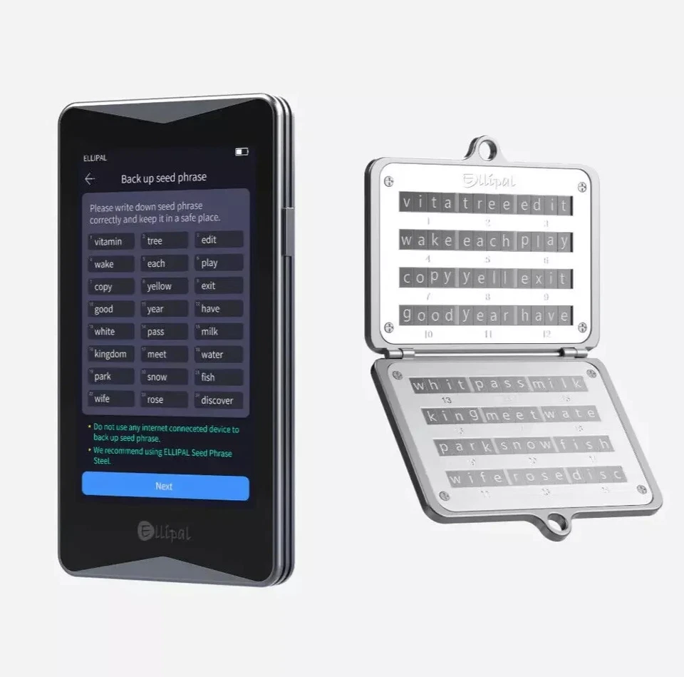 ELLIPAL Titan Cryptocurrency (Grey) Hardware + Mnemonic Metal Wallets - Sealed - Image 1 of 1