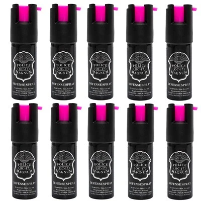 10 PACK Police Magnum pepper spray 1/2oz HotPink Safety Lock Personal Protection