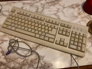 Mitsumi KFKEA4XT Vintage Wired Clicky Keyboard Beige - Picture 1 of 4